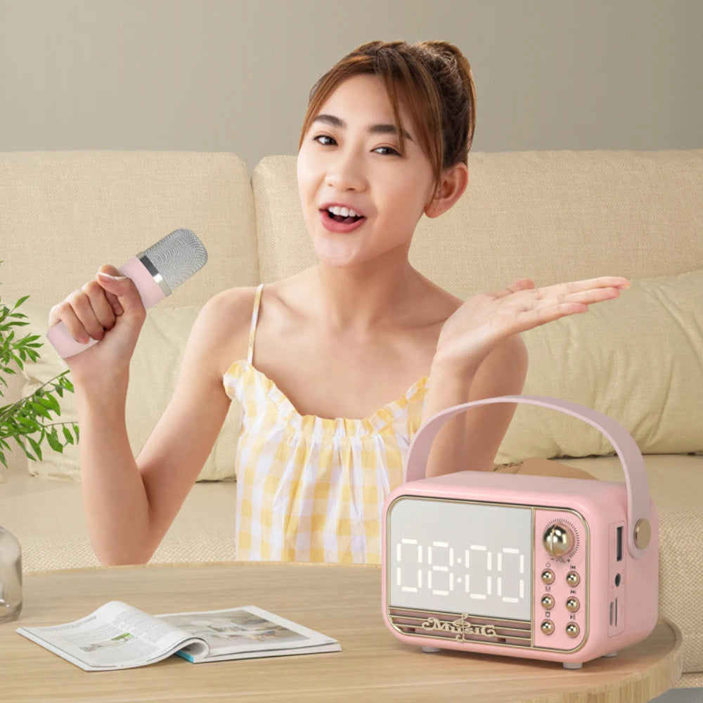 Wireless Fast Charger and Bluetooth LED Clock Speaker with Fm Radio