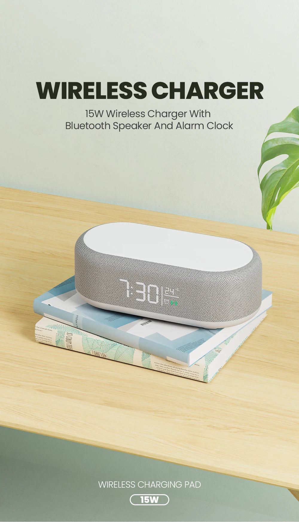 Speaker RGB Light Portable Smart Bluetooth Speaker With Wireless Charger