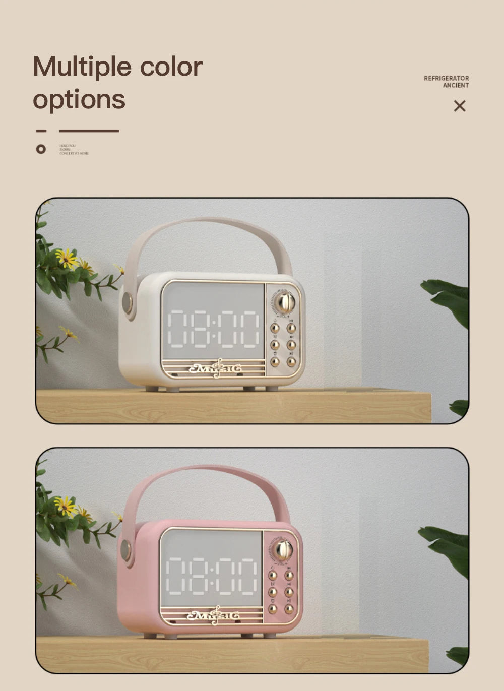 Wireless Fast Charger and Bluetooth LED Clock Speaker with Fm Radio