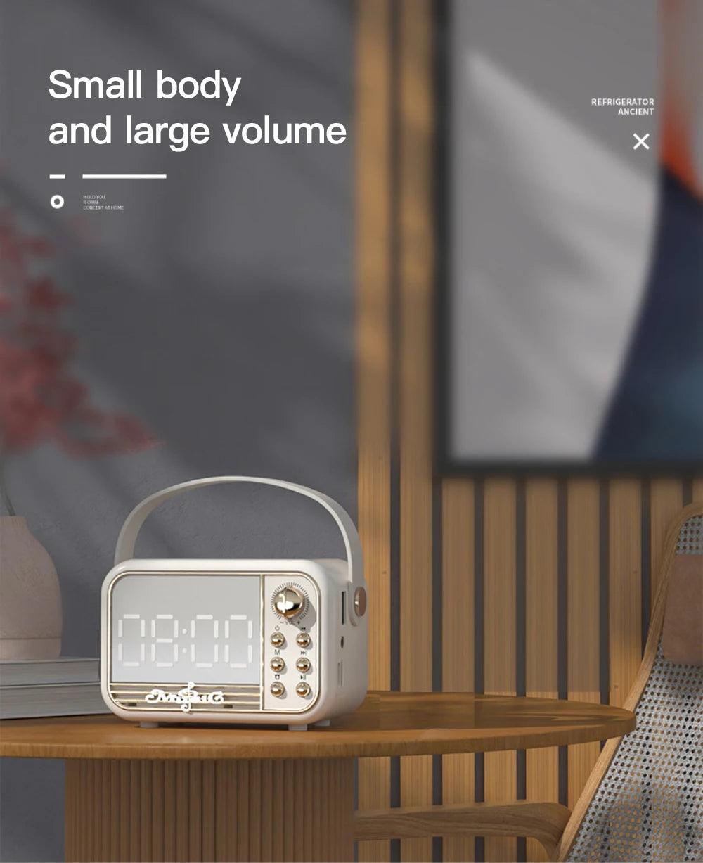 Wireless Fast Charger and Bluetooth LED Clock Speaker with Fm Radio