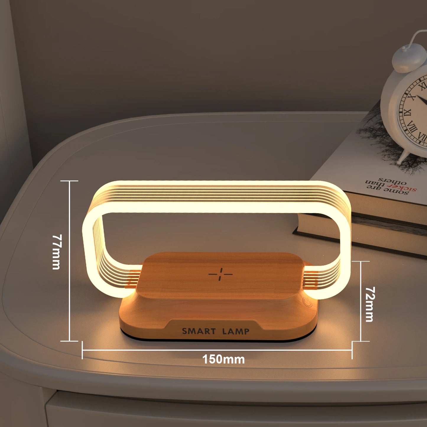 Table Top Wireless Charger with Night Light & Clock Fast Phone Charger