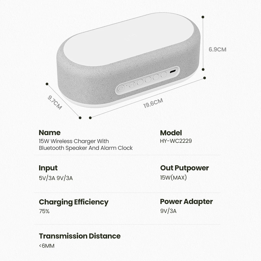 Speaker RGB Light Portable Smart Bluetooth Speaker With Wireless Charger