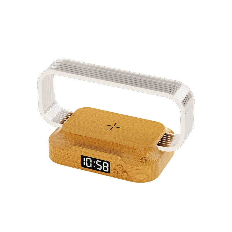 Table Top Wireless Charger with Night Light & Clock Fast Phone Charger