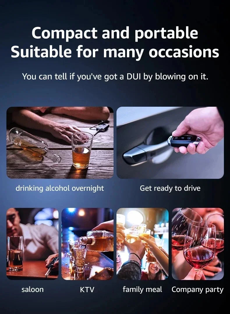 Alcohol Breathalyzer Tester Portable Digital Display Car Driver Safety