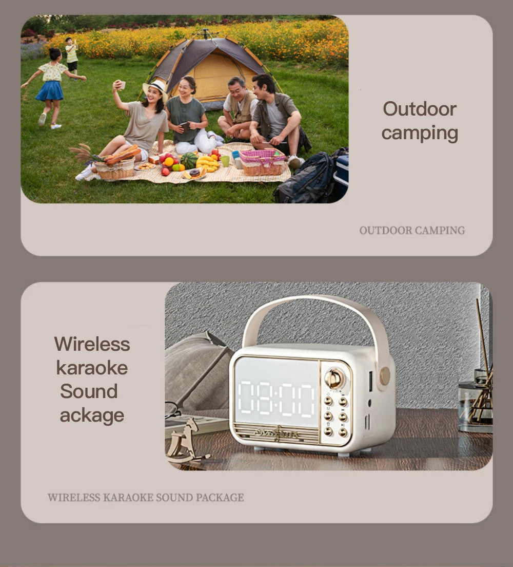 Wireless Fast Charger and Bluetooth LED Clock Speaker with Fm Radio