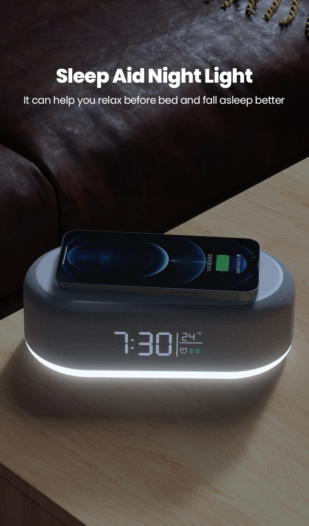 Speaker RGB Light Portable Smart Bluetooth Speaker With Wireless Charger
