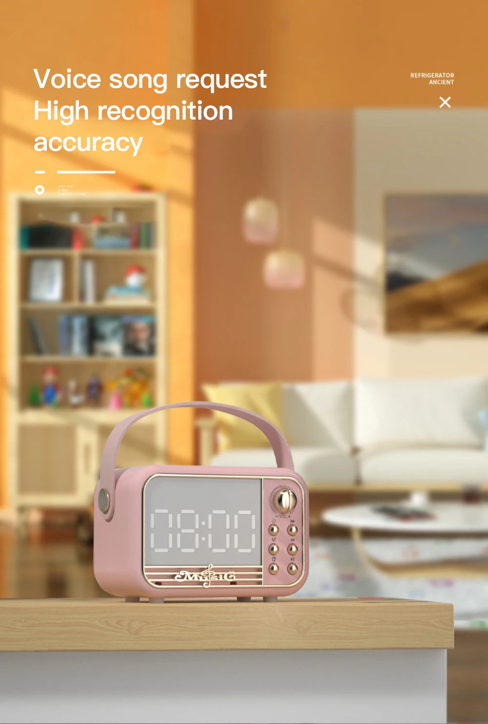 Wireless Fast Charger and Bluetooth LED Clock Speaker with Fm Radio