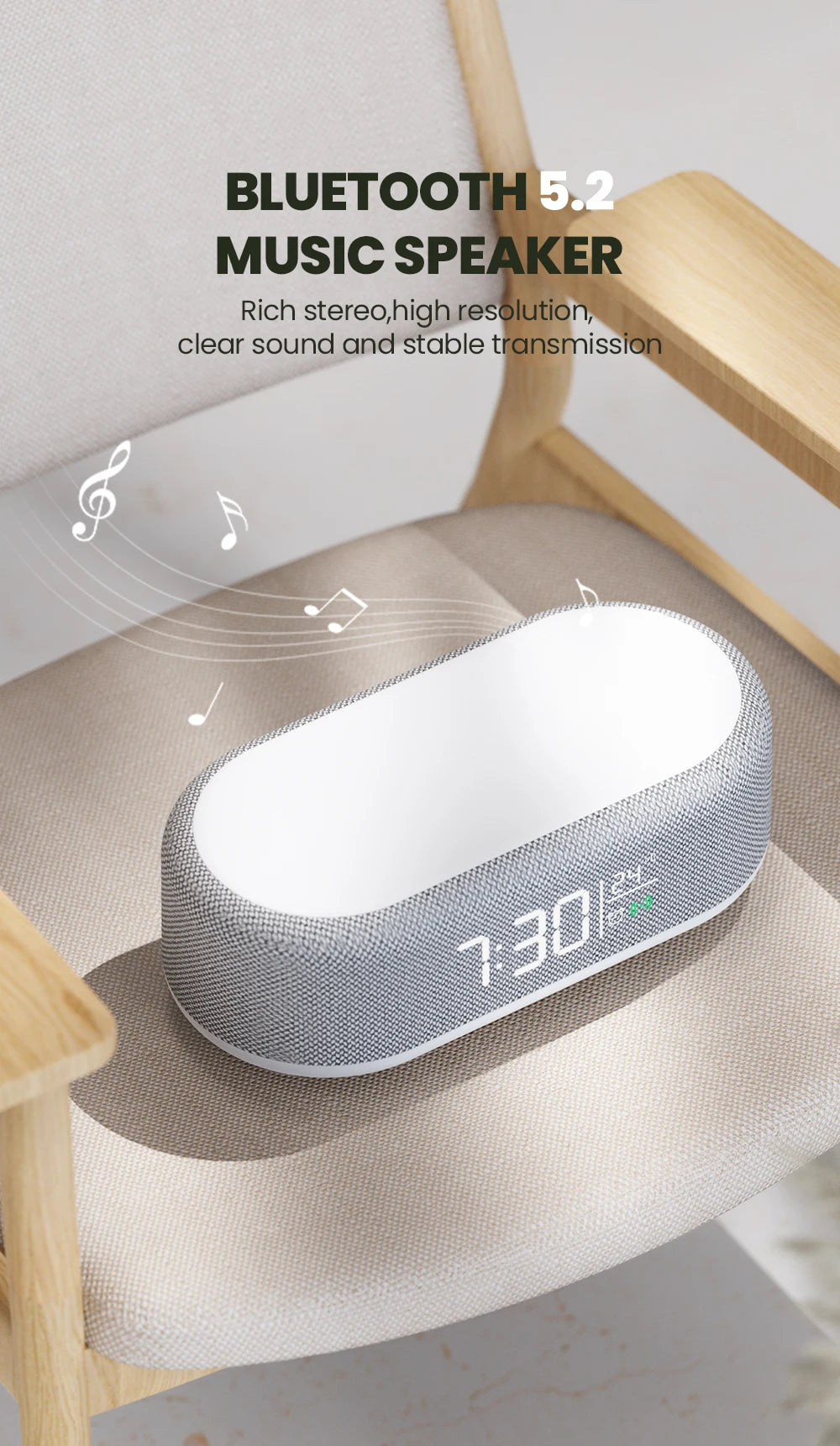Speaker RGB Light Portable Smart Bluetooth Speaker With Wireless Charger