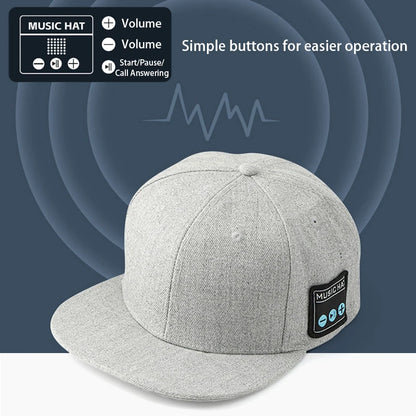 Bluetooth Sports Music Hat Dual Speaker Adjustable Baseball Cap Smart Speaker