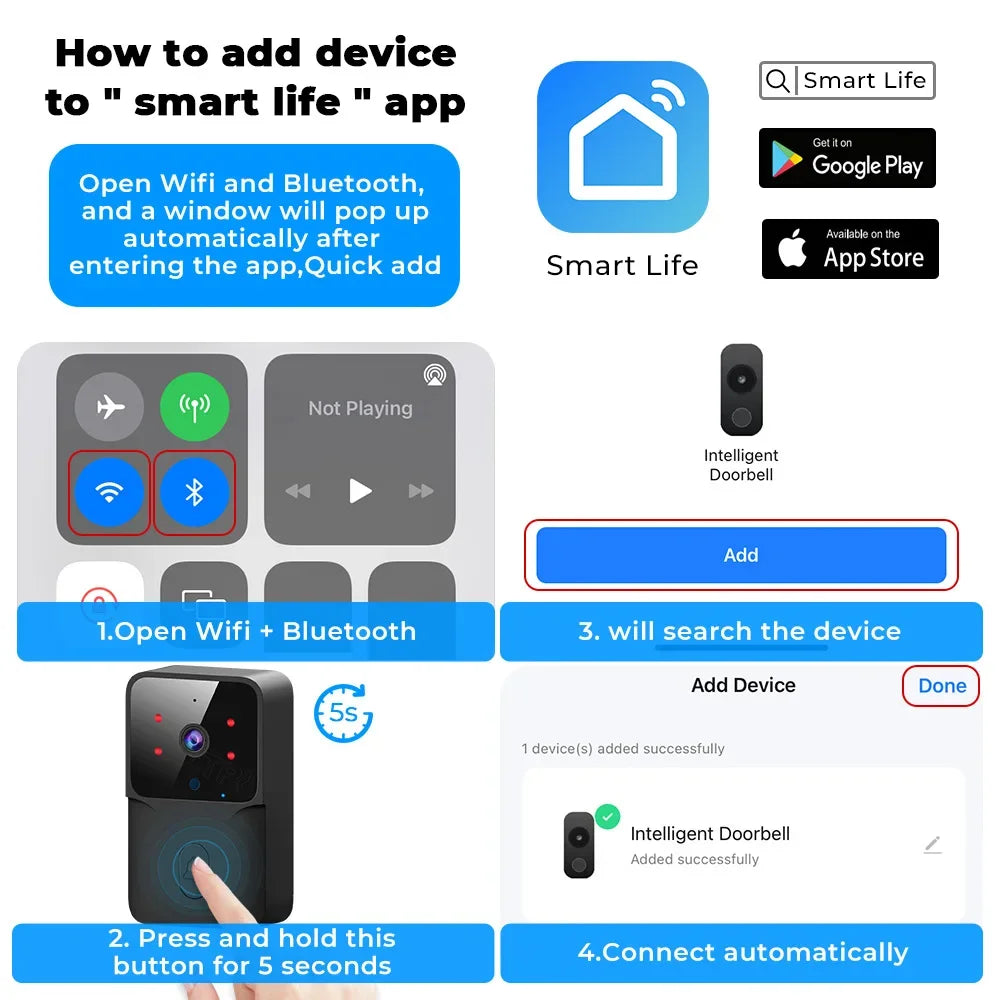 WiFi Video Doorbell Wireless HD Camera