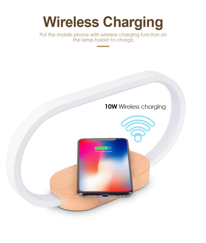Table Top Wireless Charger with Night Light & Clock Fast Phone Charger