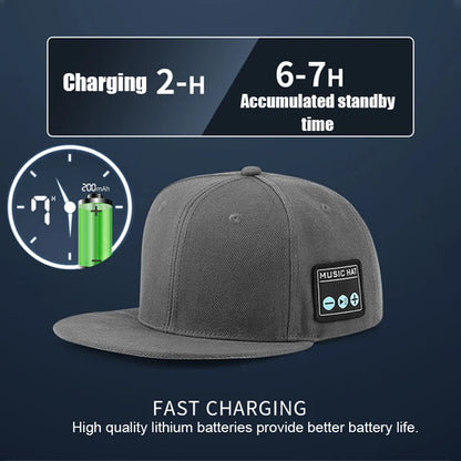 Bluetooth Sports Music Hat Dual Speaker Adjustable Baseball Cap Smart Speaker