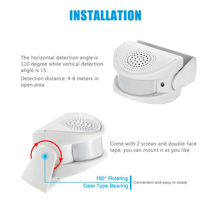 Wireless Guest Welcome Chime Alarm Door Bell Motion Sensor