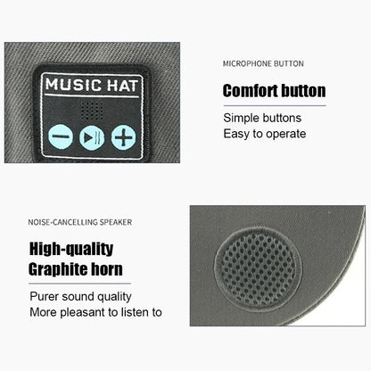 Bluetooth Sports Music Hat Dual Speaker Adjustable Baseball Cap Smart Speaker