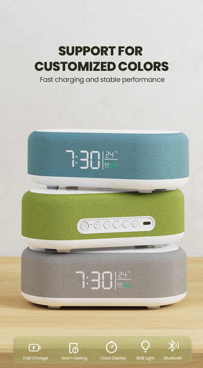 RGB Light Portable Smart Bluetooth Speaker With Wireless Charger