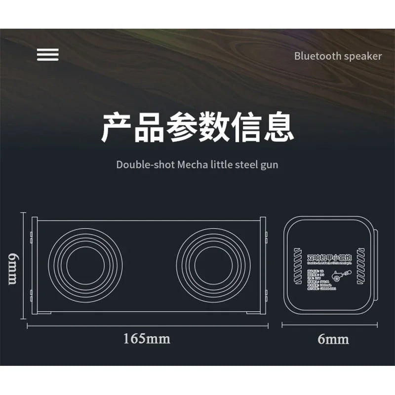Transparent Bluetooth 5.0 Wireless Double Bass Mini Party Loudspeaker