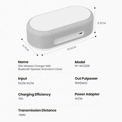 RGB Light Portable Smart Bluetooth Speaker With Wireless Charger
