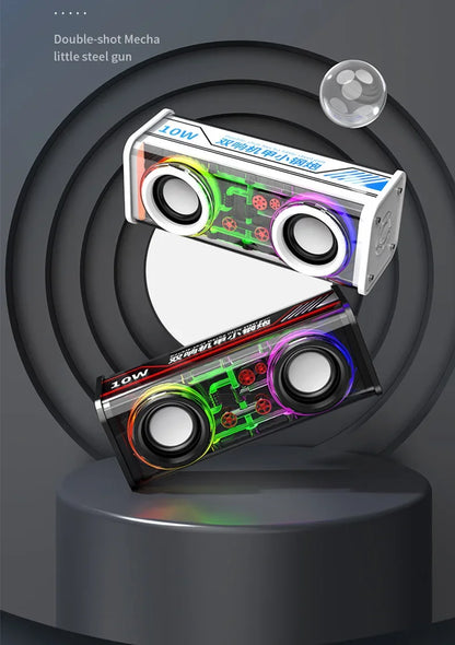 Transparent Bluetooth 5.0 Wireless Double Bass Mini Party Loudspeaker