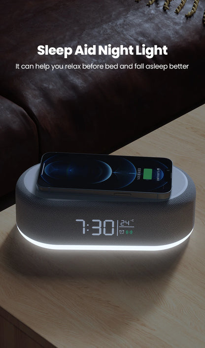 RGB Light Portable Smart Bluetooth Speaker With Wireless Charger