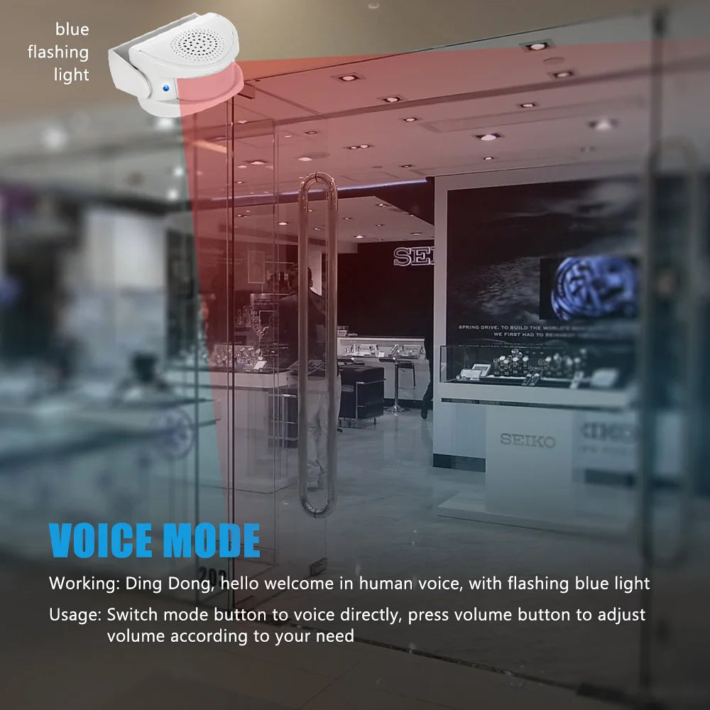 Wireless Guest Welcome Chime Alarm Door Bell Motion Sensor